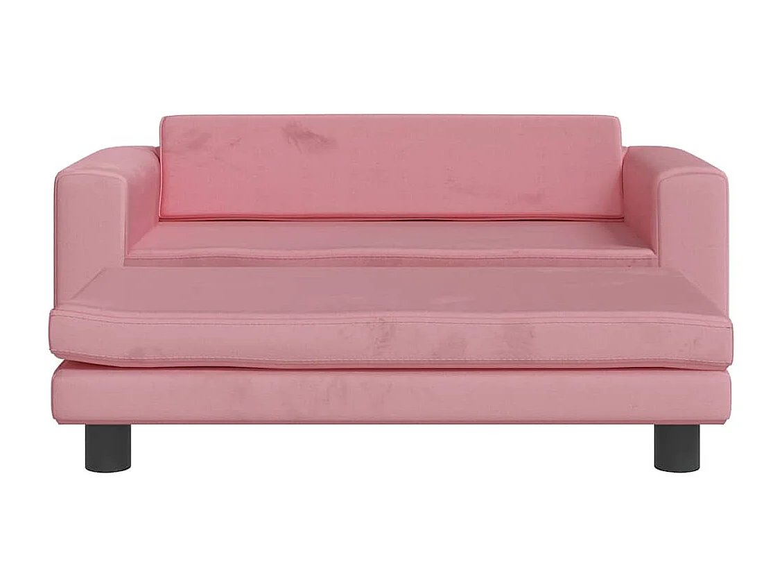 Cama para perros con extensión terciopelo rosa 100x50x30 cm
