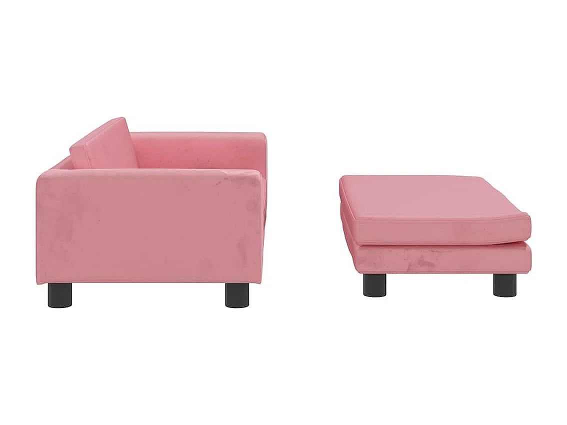 Cama para perros con extensión terciopelo rosa 100x50x30 cm
