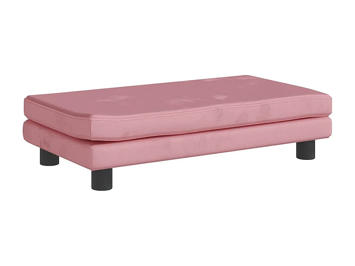 Cama para perros con extensión terciopelo rosa 100x50x30 cm