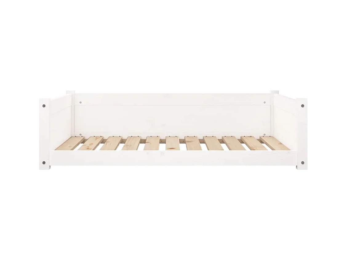 Cama para perros madera maciza de pino blanco 95,5x65,5x28 cm
