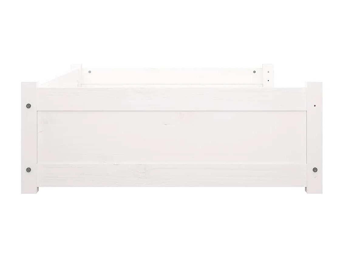 Lit pour chien Blanc 95,5x65,5x28 cm Bois de pin solide