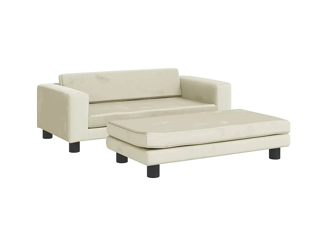 Lit pour chien avec extension crème 100x50x30 cm velours