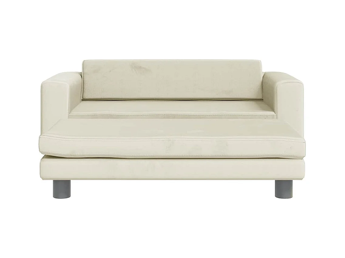 Lit pour chien avec extension crème 100x50x30 cm velours