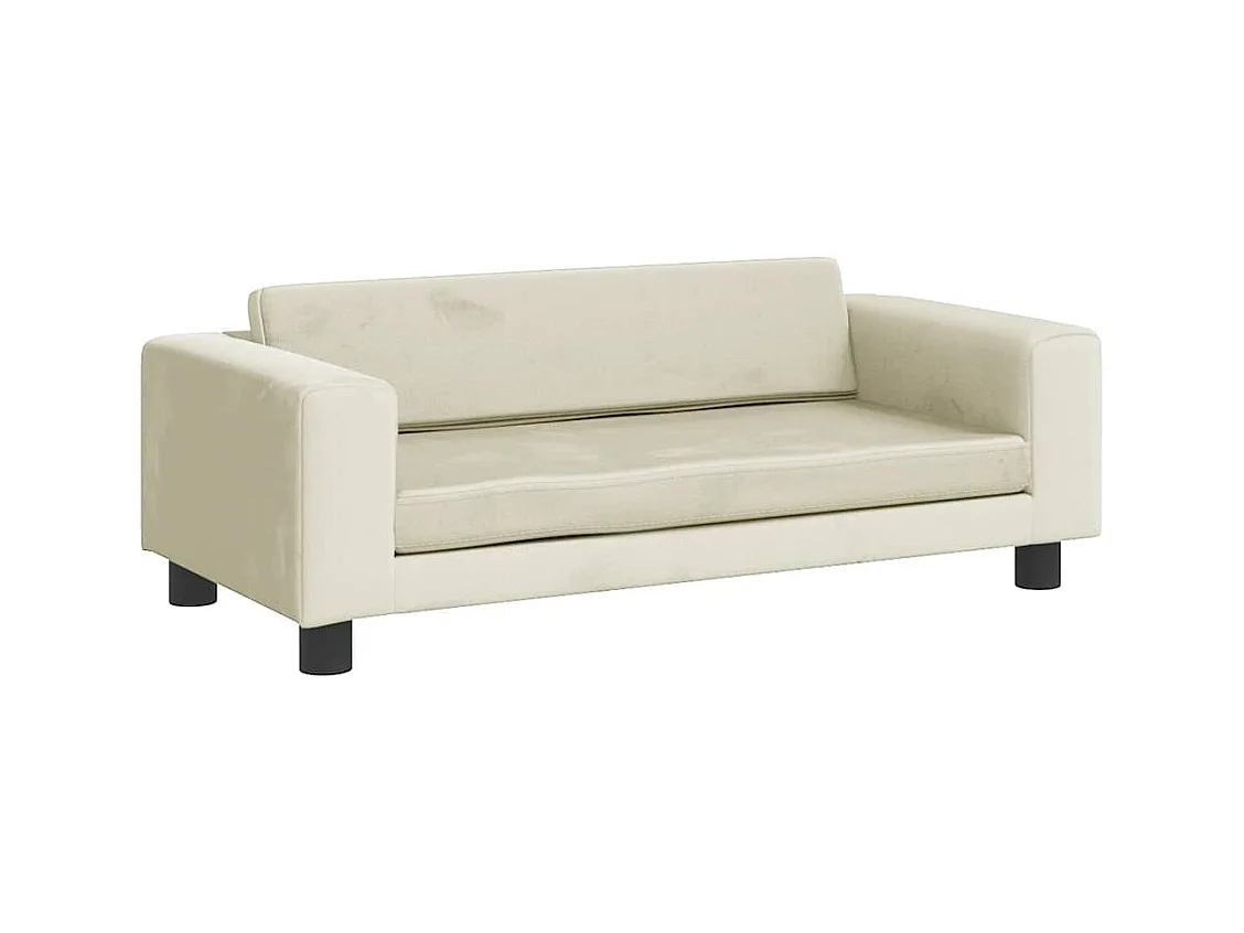 Lit pour chien avec extension crème 100x50x30 cm velours