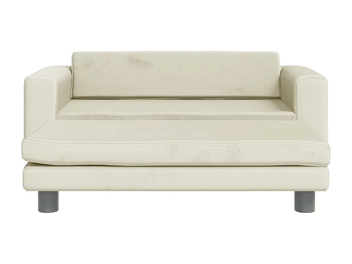 Cama para perros con extensión terciopelo crema 100x50x30 cm