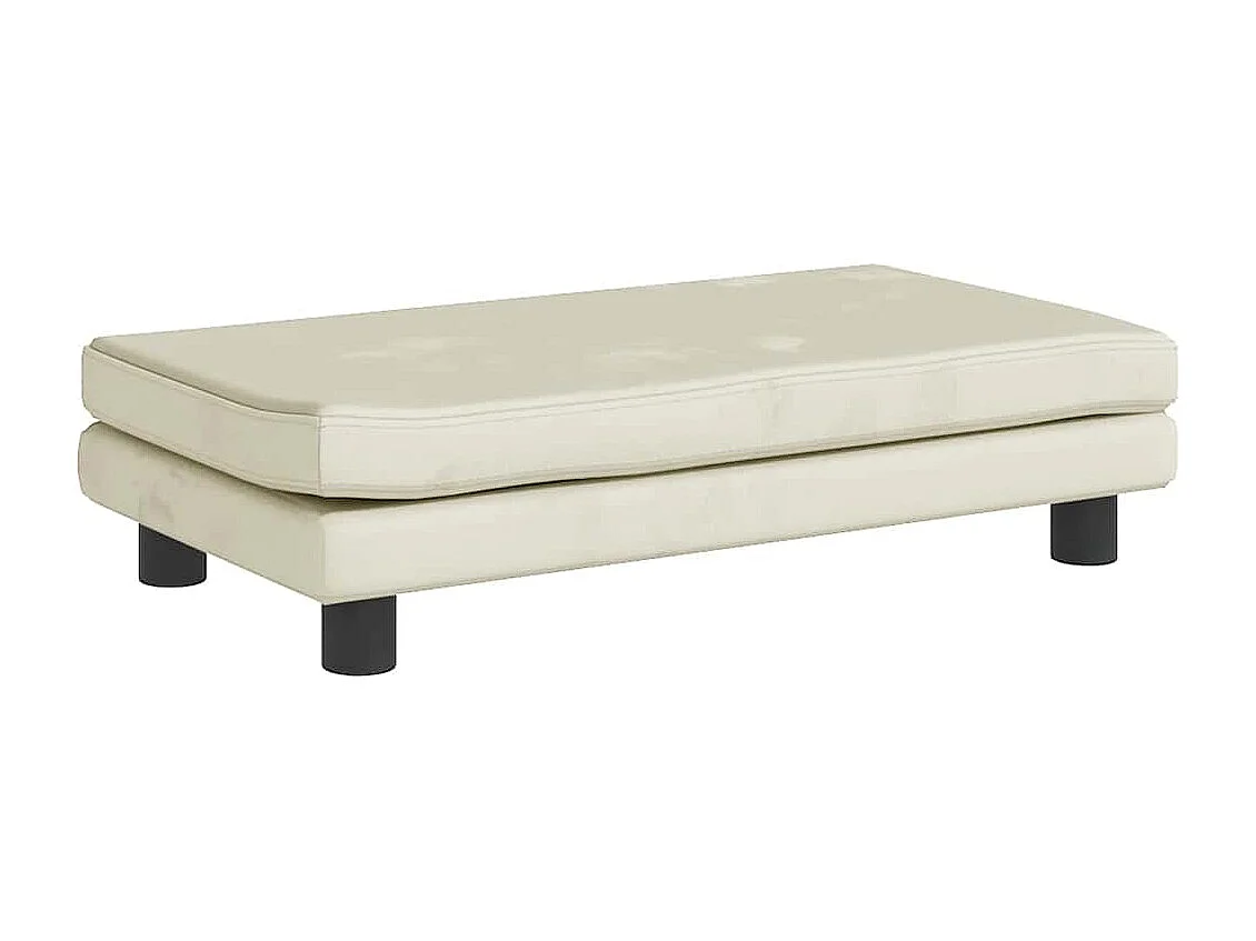 Cama para perros con extensión terciopelo crema 100x50x30 cm