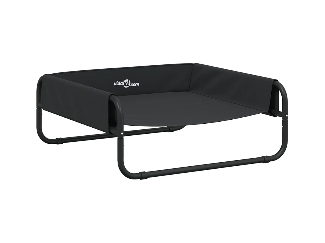 Cama elevada para perros tela oxford y acero gris antracita