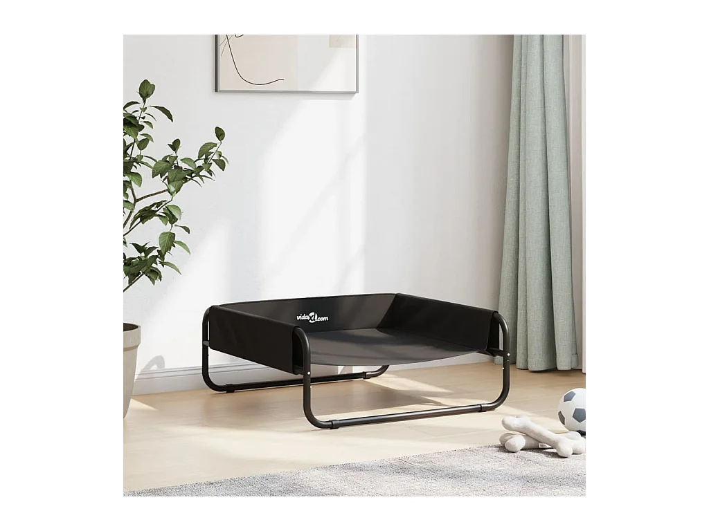 Cama elevada para perros tela oxford y acero gris antracita