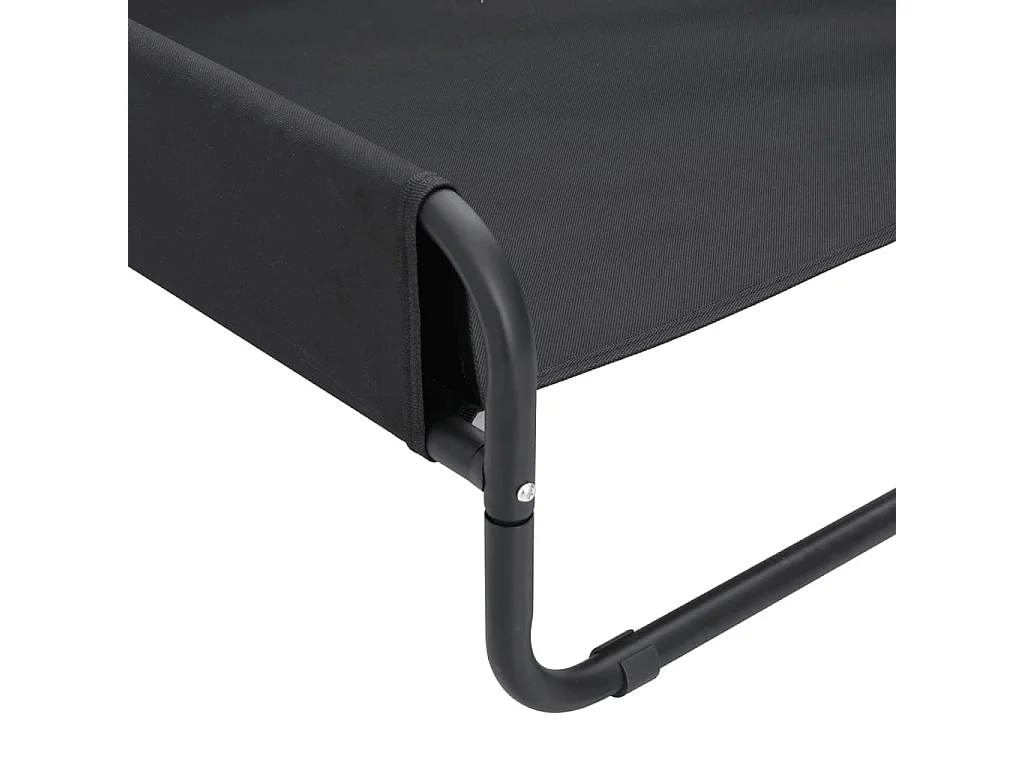 Cama elevada para perros tela oxford y acero gris antracita
