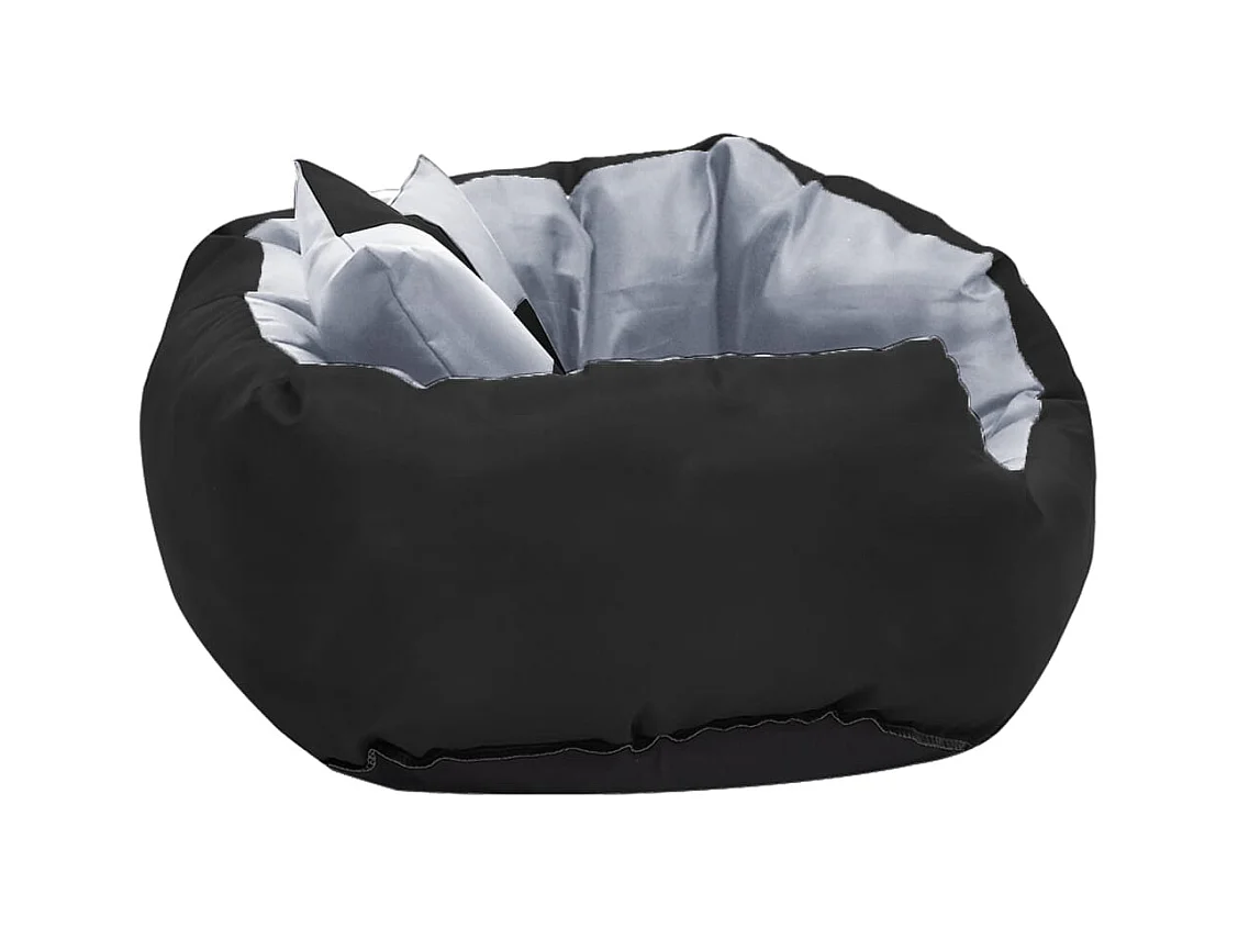 Almofadão p/ cães reversível e lavável 65x50x20 cm cinza/preto