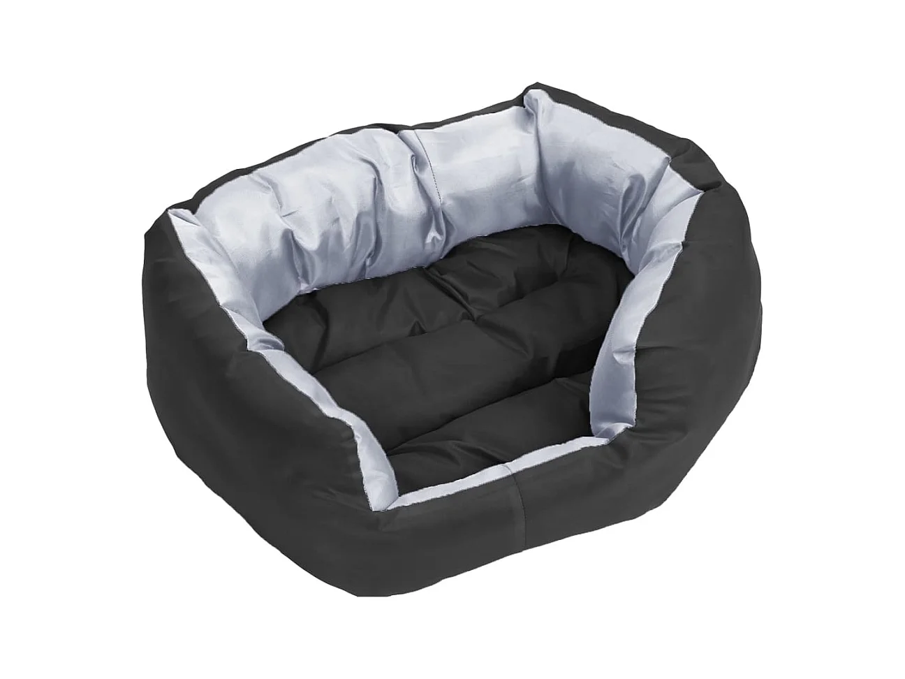 Almofadão p/ cães reversível e lavável 65x50x20 cm cinza/preto