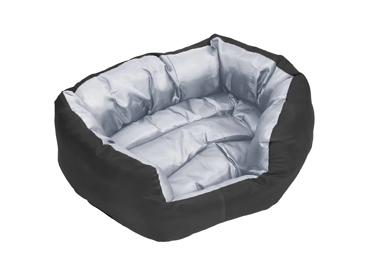 Almofadão p/ cães reversível e lavável 65x50x20 cm cinza/preto