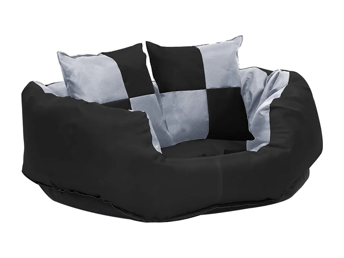 Coussin réversible lavable pour chien Gris et noir 65x50x20 cm