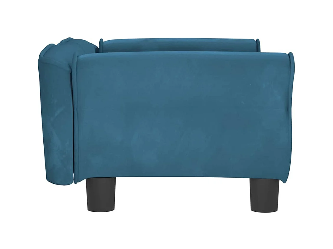 Cama para perros de terciopelo azul 70x45x30 cm