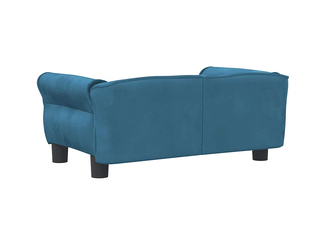Cama para perros de terciopelo azul 70x45x30 cm