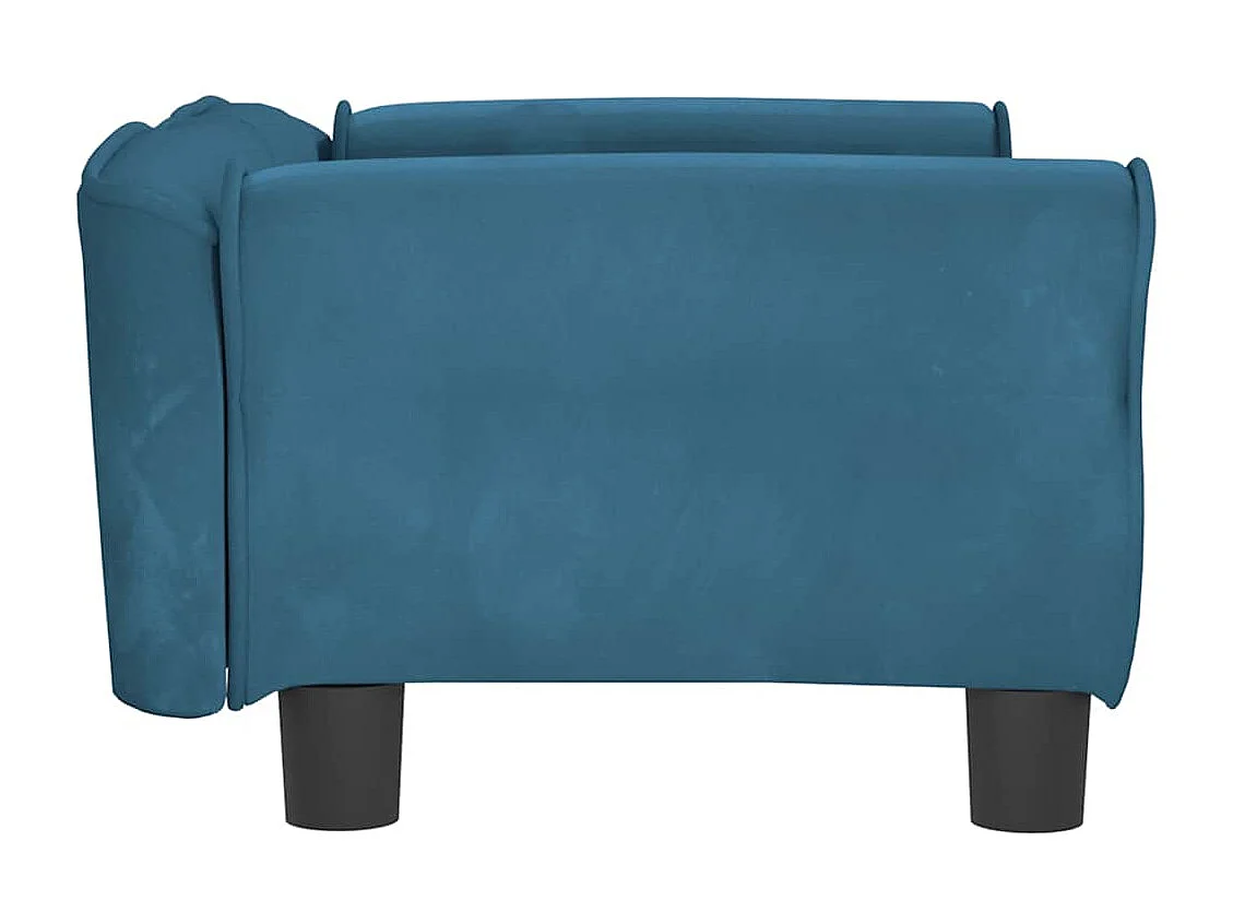 Cama para perros de terciopelo azul 70x45x30 cm