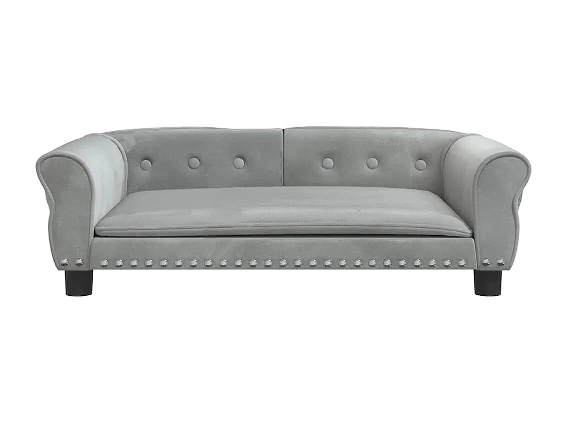 Lit pour chien gris clair 95x55x30 cm velours