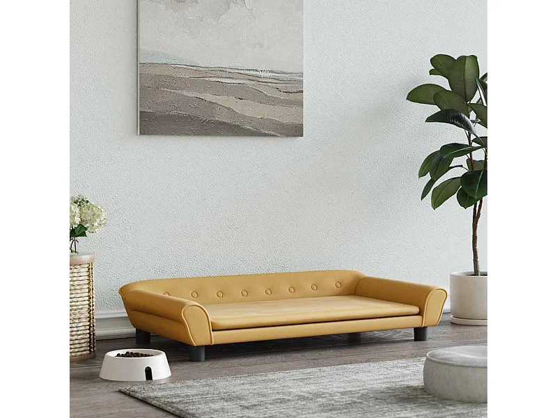 Cama para perros de terciopelo marrón 100x50x21 cm