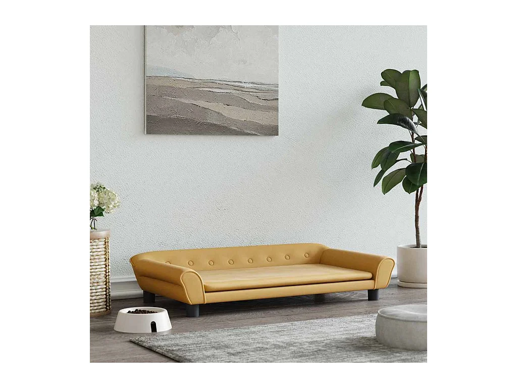 Cama para perros de terciopelo marrón 100x50x21 cm