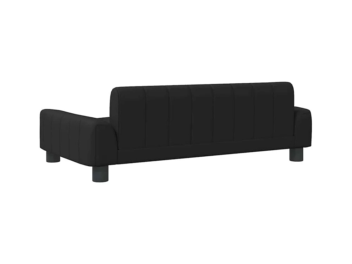 Cama para perros de cuero sintético negra 90x53x30 cm
