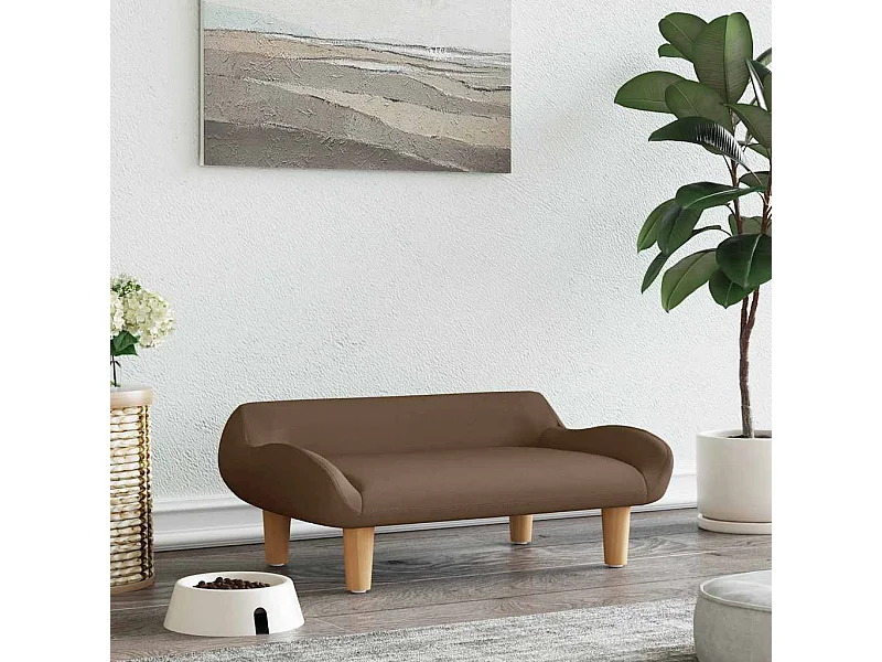 Lit pour chien marron 70x40x24 cm tissu