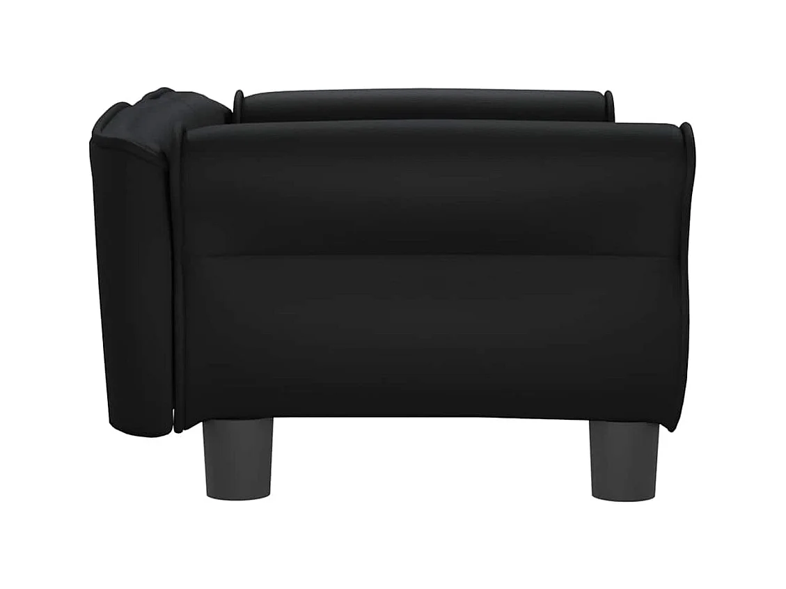 Cama para perros de cuero sintético negra 70x45x30 cm