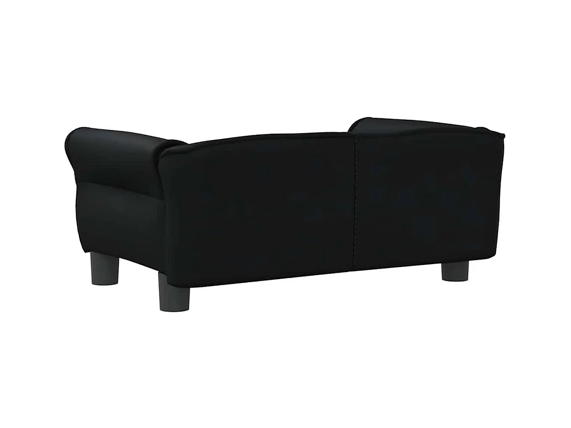 Cama para perros de cuero sintético negra 70x45x30 cm