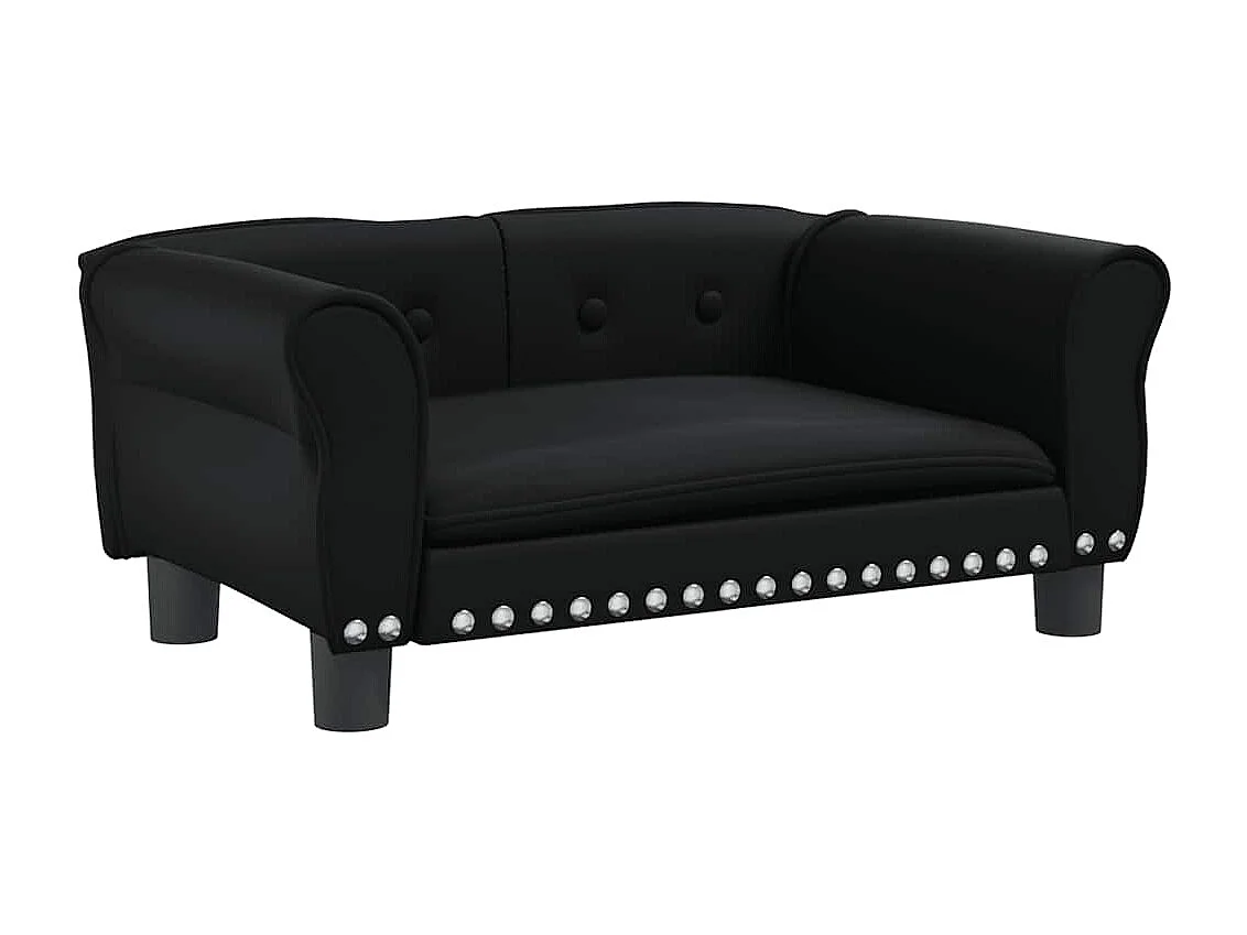 Lit pour chien noir 70x45x30 cm similicuir