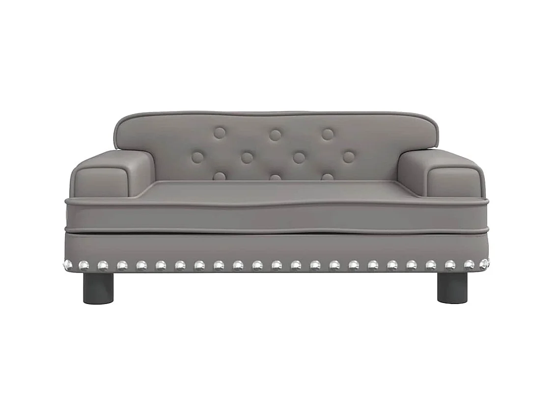 Cama para perros de cuero sintético gris 70x45x30 cm