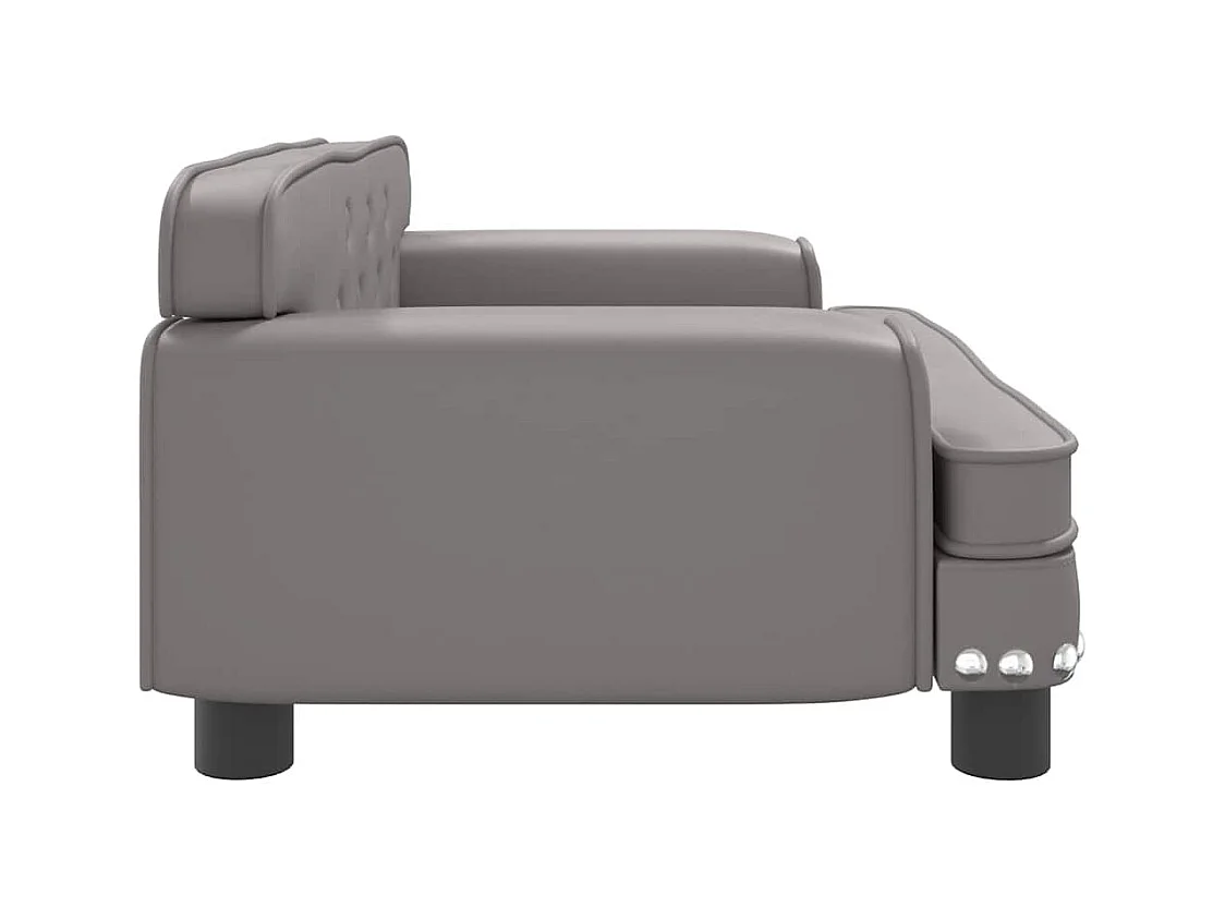 Cama para perros de cuero sintético gris 70x45x30 cm