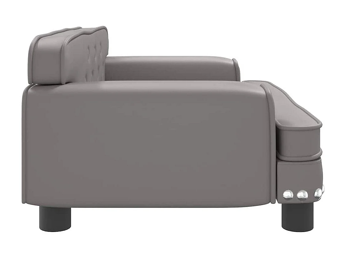 Lit pour chien gris 70x45x30 cm similicuir