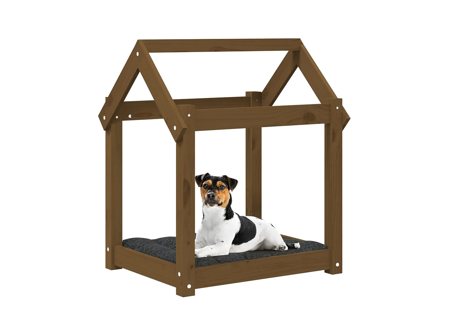 Cama para cães 61x50x70 cm pinho maciço castanho mel