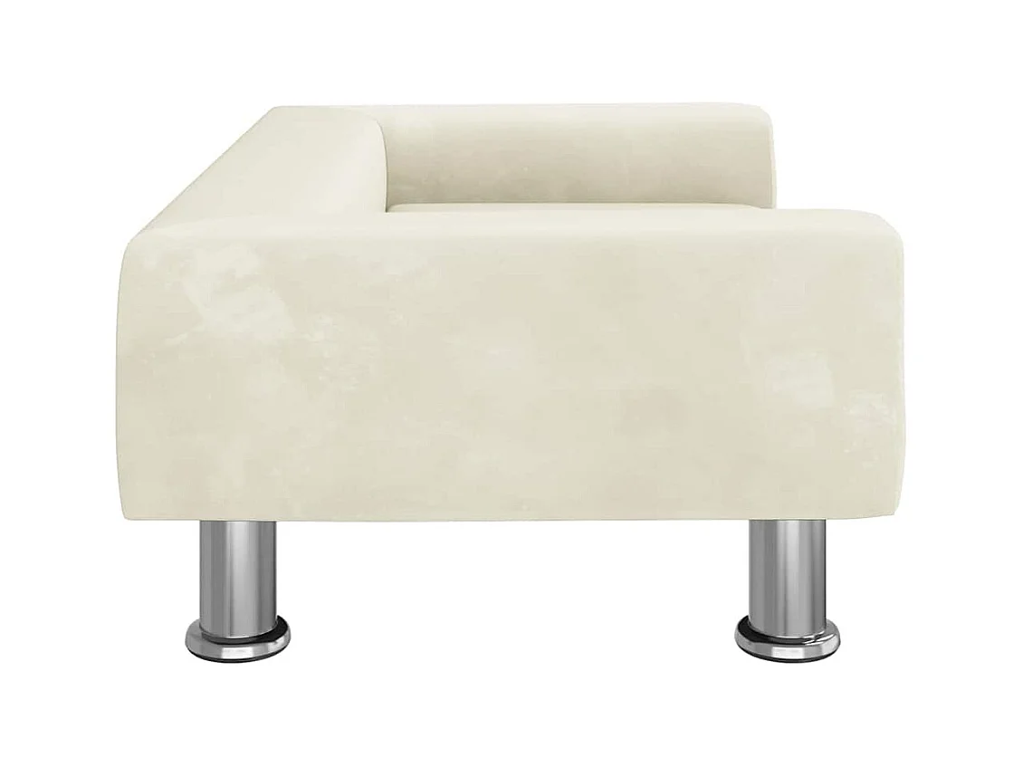 Cama para perros de terciopelo crema 70x45x26,5 cm