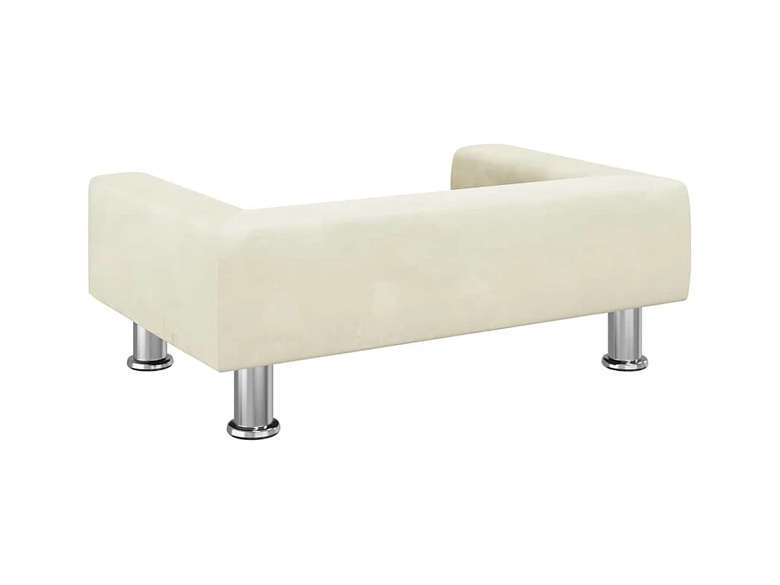 Cama para perros de terciopelo crema 70x45x26,5 cm