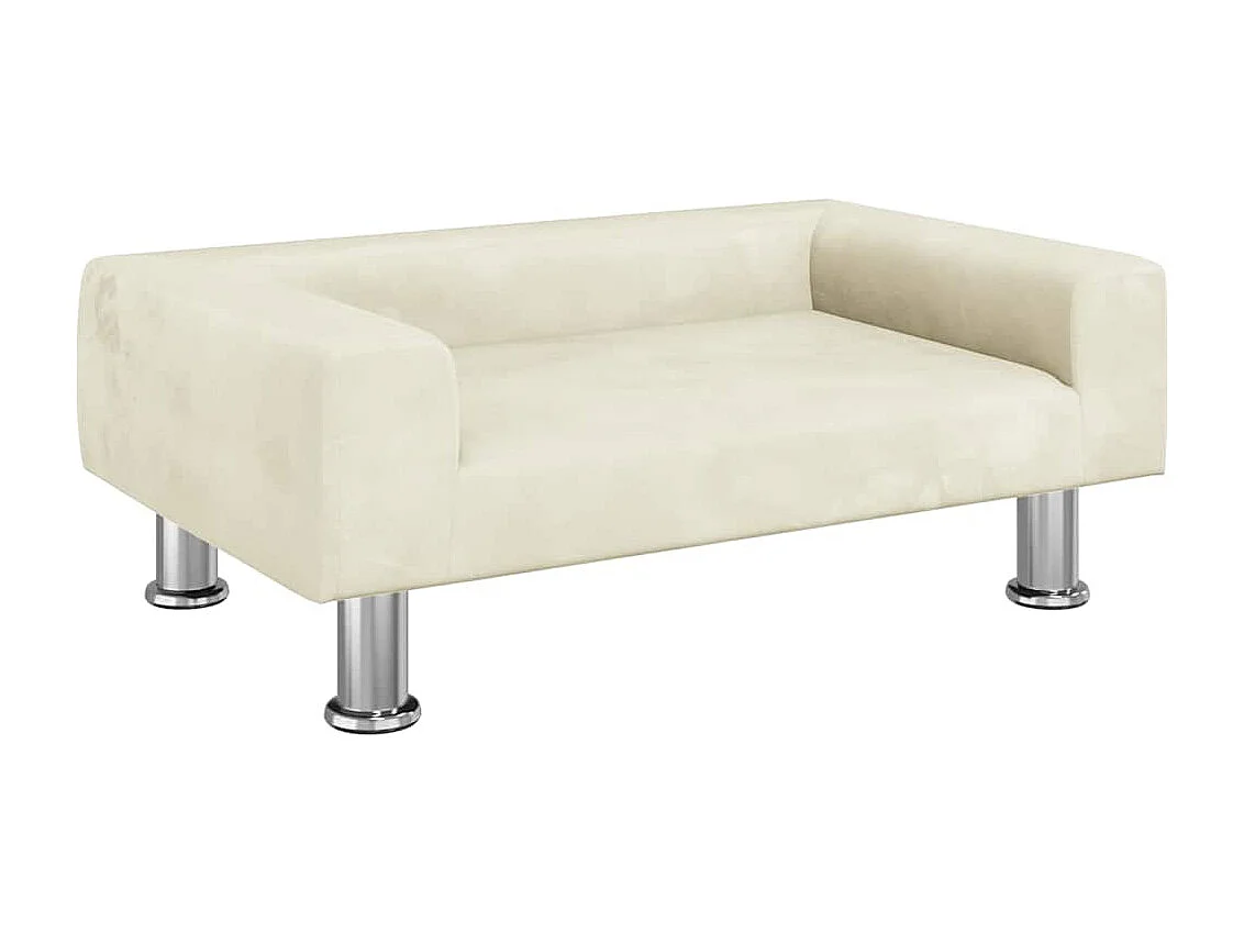 Cama para cães 70x45x26,5 cm veludo cor creme
