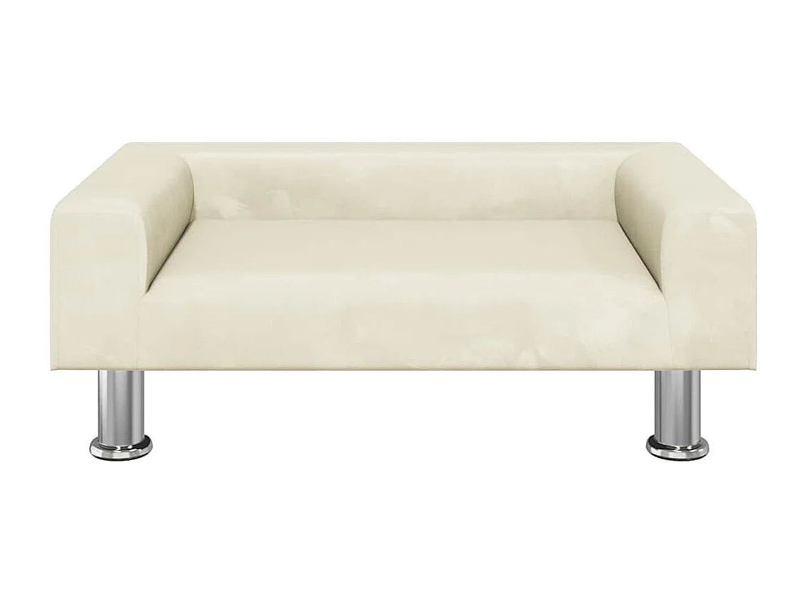 Cama para cães 70x45x26,5 cm veludo cor creme