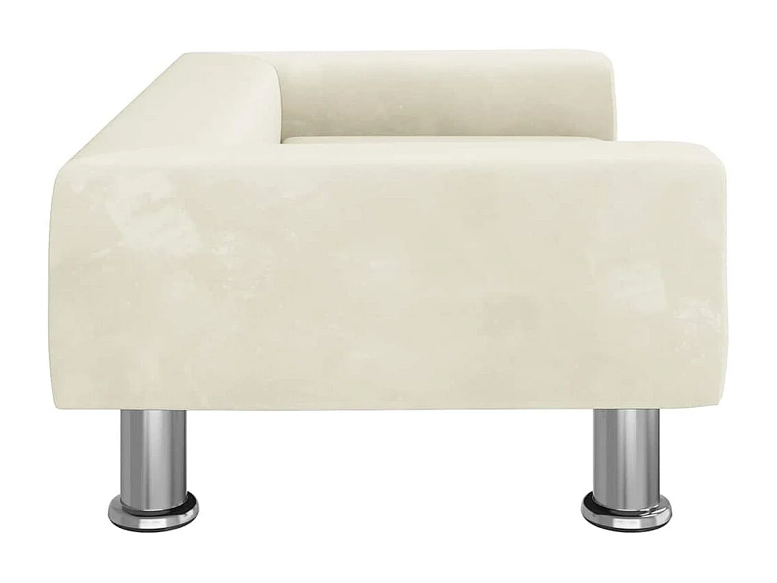 Cama para cães 70x45x26,5 cm veludo cor creme