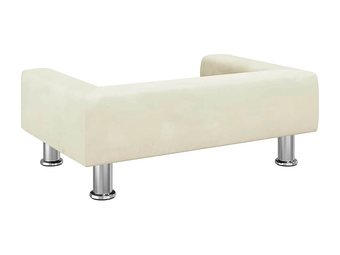 Cama para cães 70x45x26,5 cm veludo cor creme