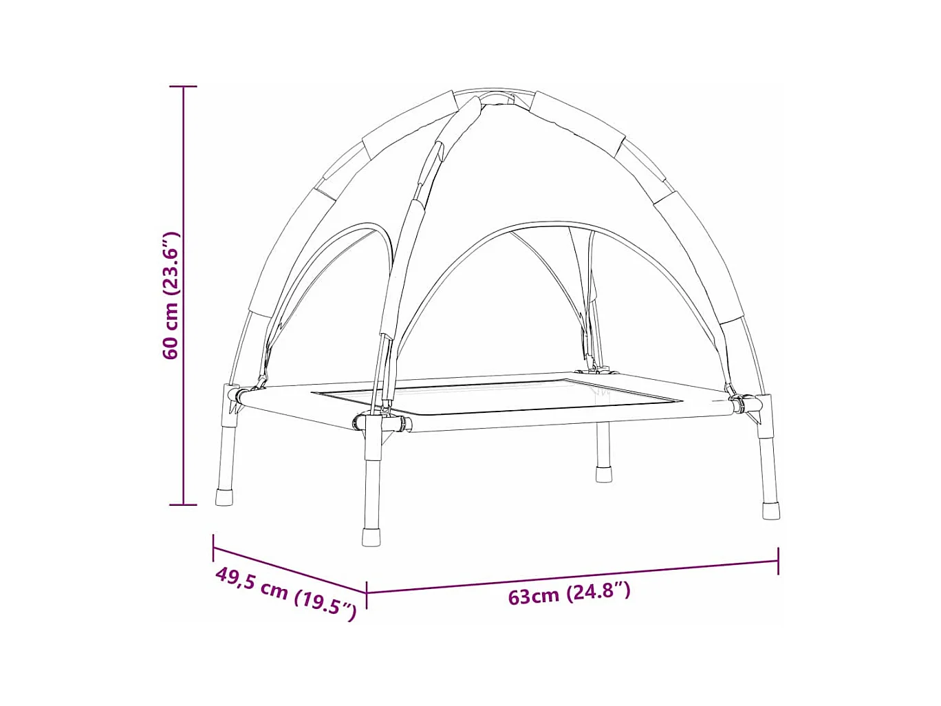 Cama para perro Negro s Acero