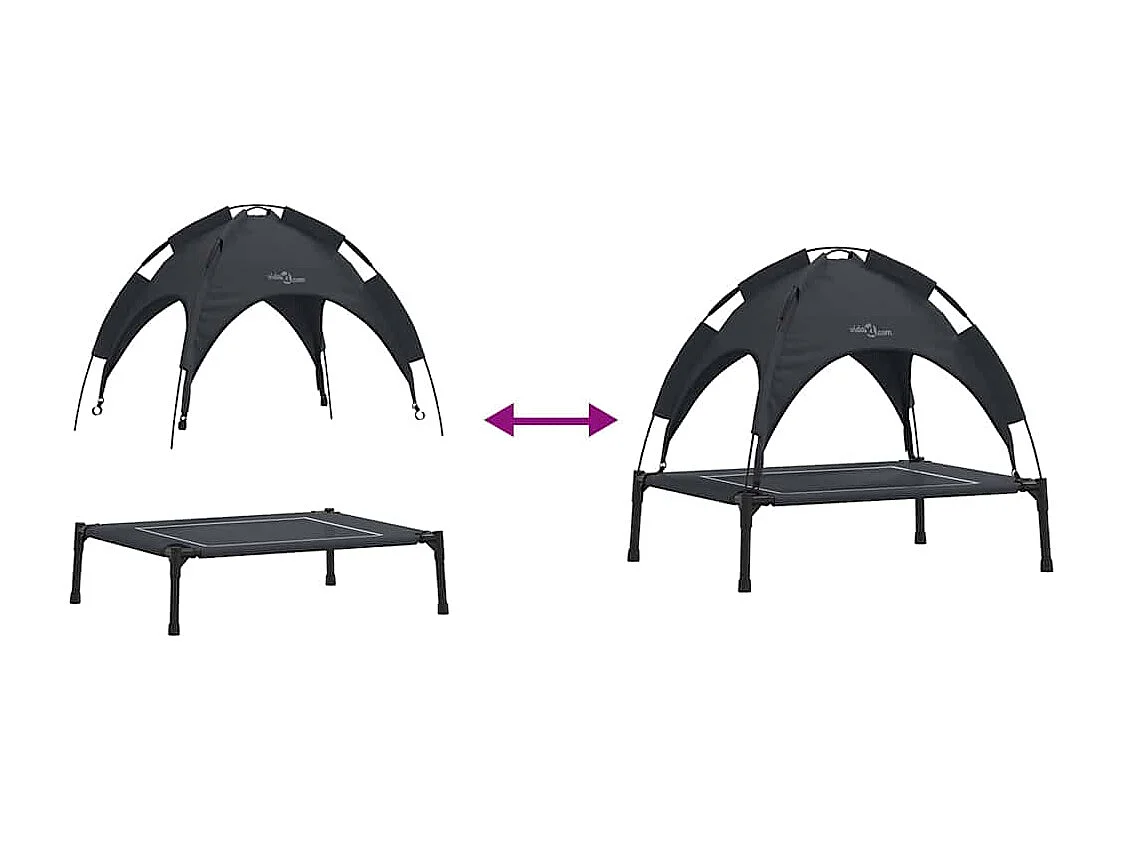 Lit pour Chien Noir s Acier