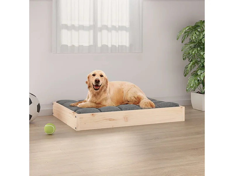 Cama para perros madera maciza de pino 71,5x49x9 cm