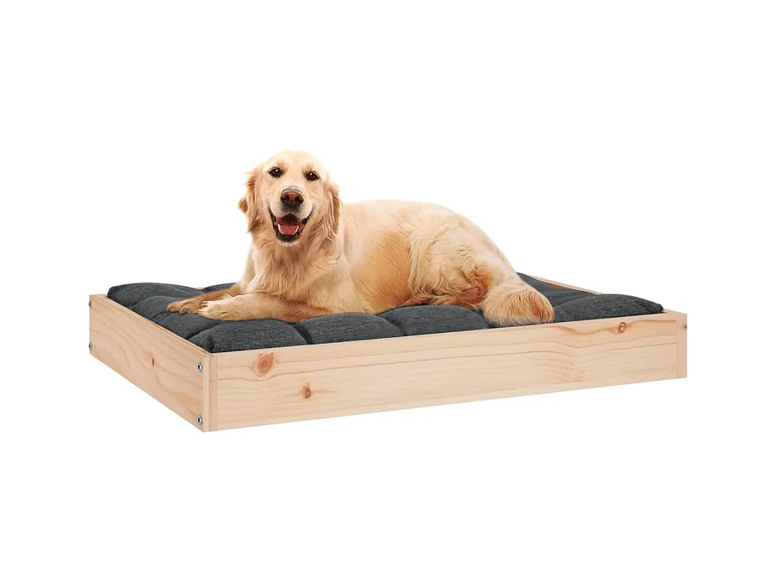 Cama para perros madera maciza de pino 71,5x49x9 cm
