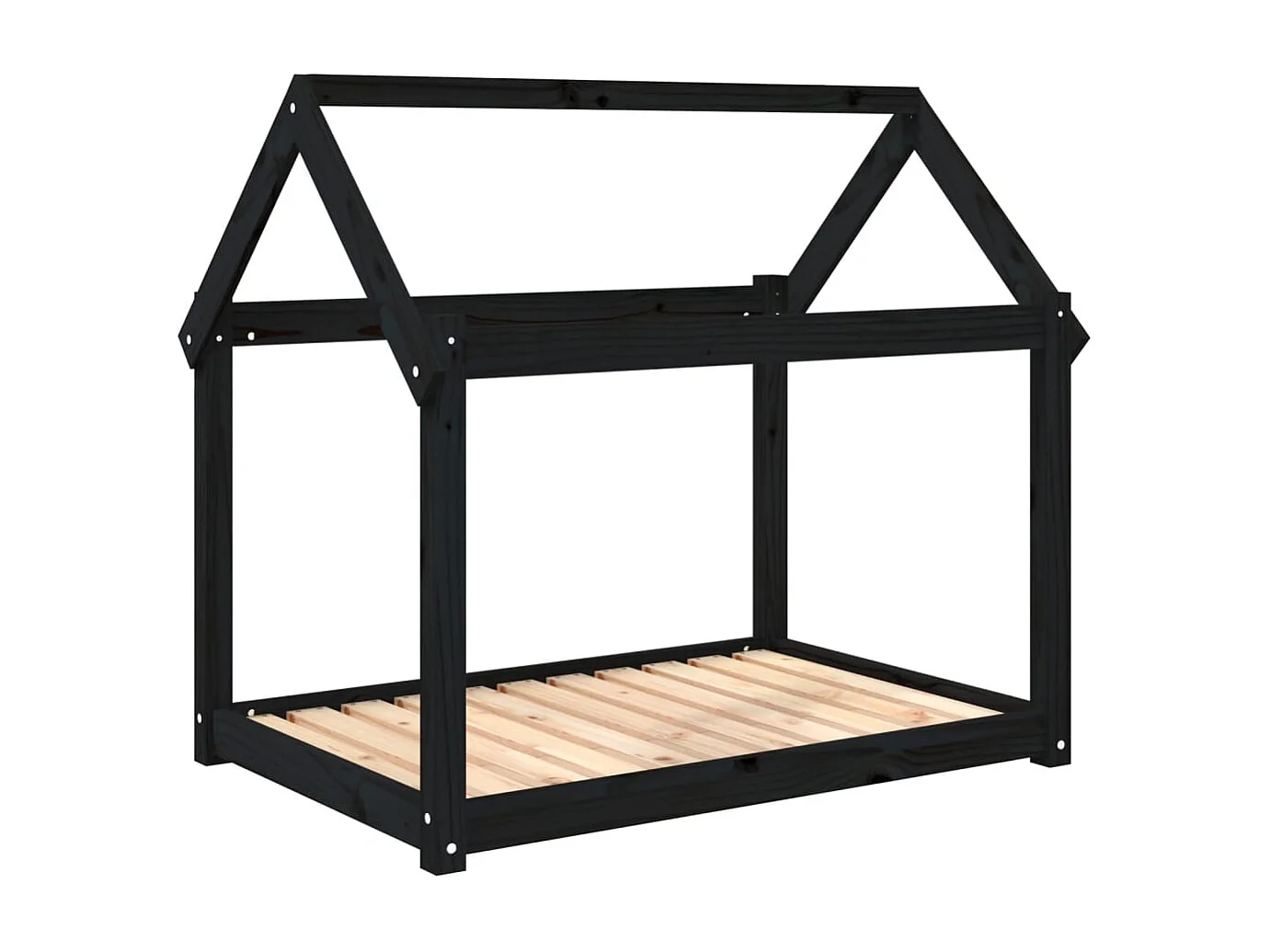 Lit pour chien Noir 101x70x90 cm Bois de pin solide