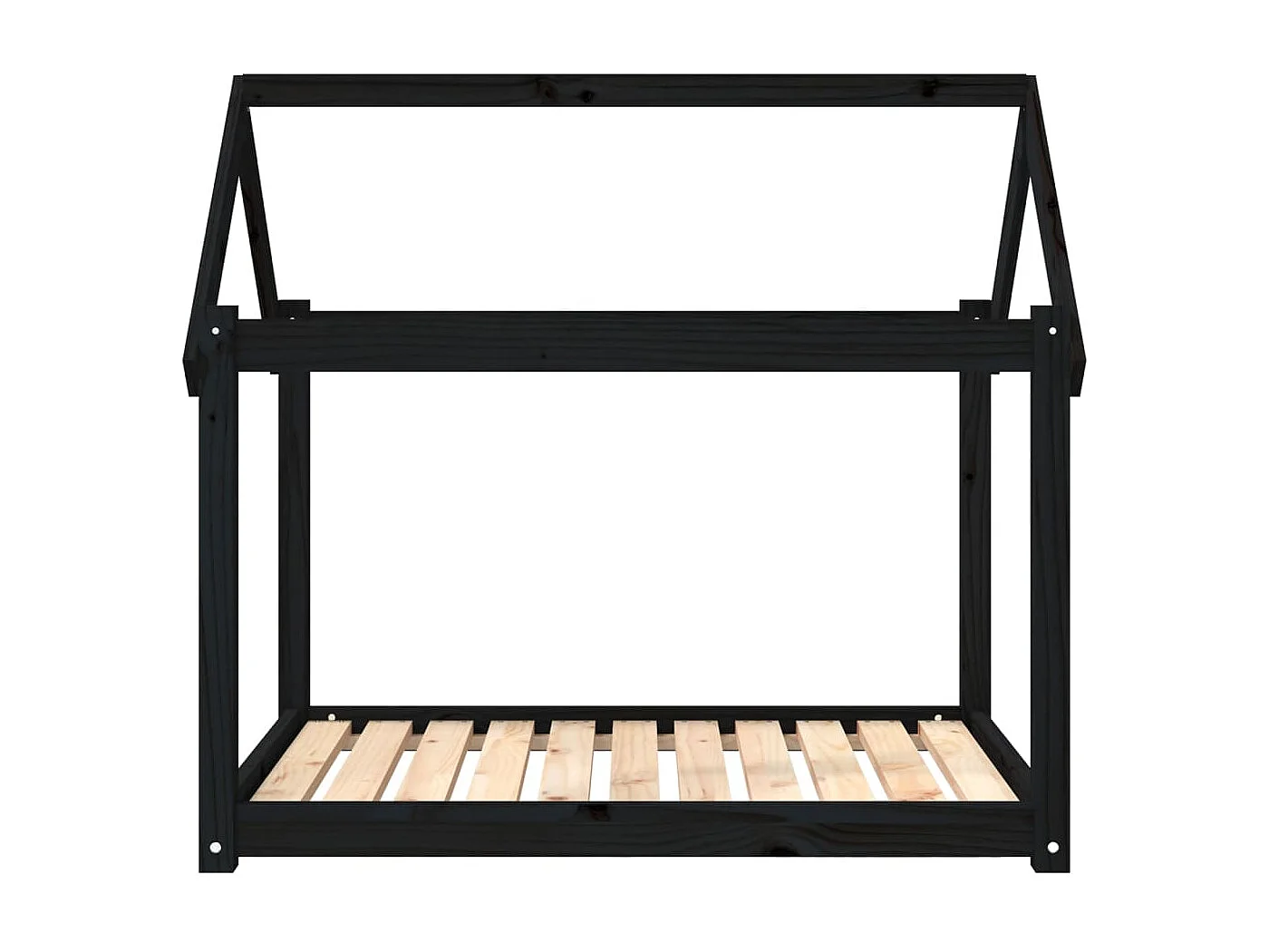 Lit pour chien Noir 101x70x90 cm Bois de pin solide