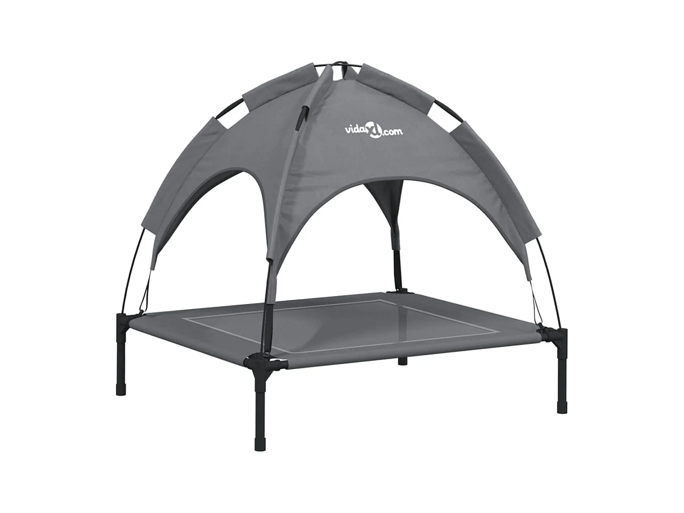 Lit pour chien avec auvent anthracite tissu Oxford et acier