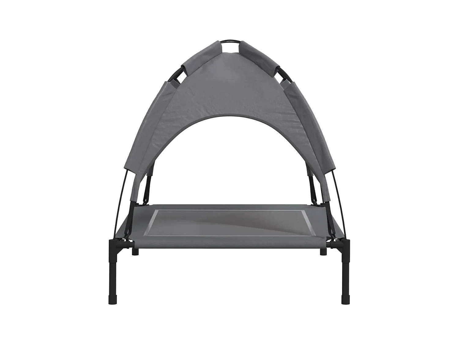 Lit pour chien avec auvent anthracite tissu Oxford et acier