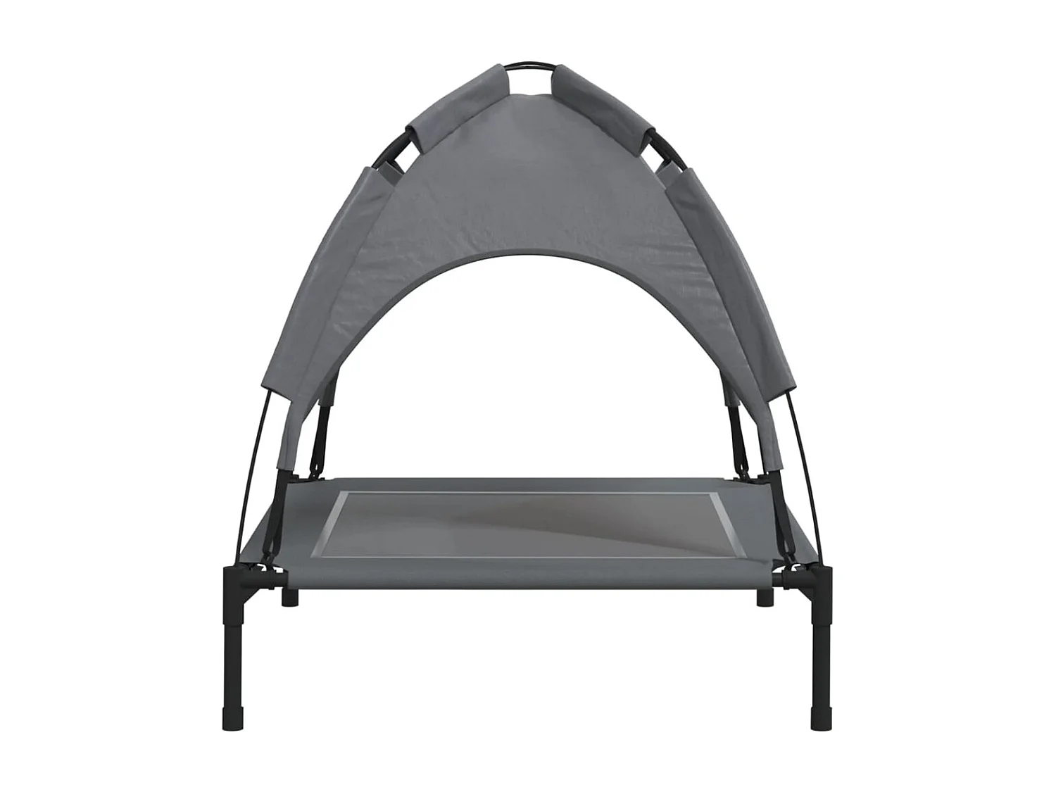 Lit pour chien avec auvent anthracite tissu Oxford et acier