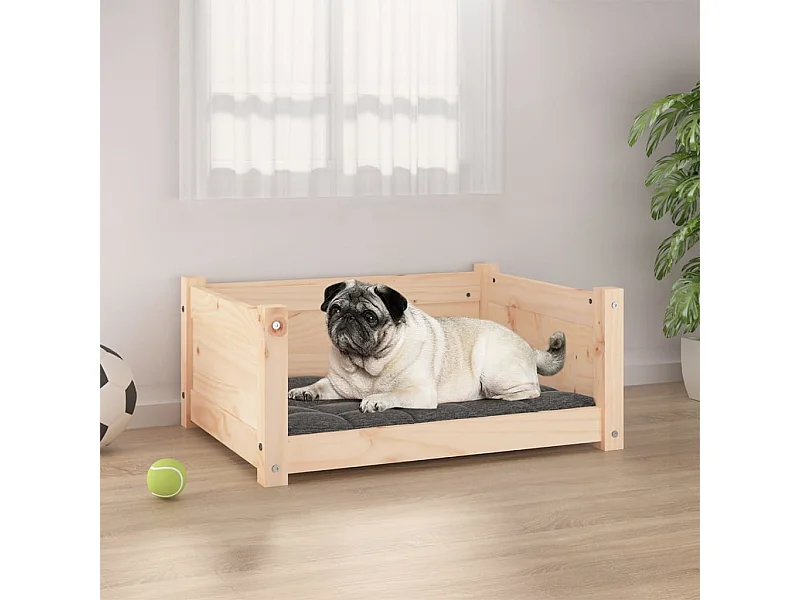 Cama para perros 65,5x50,5x28 cm de madera maciza de pino