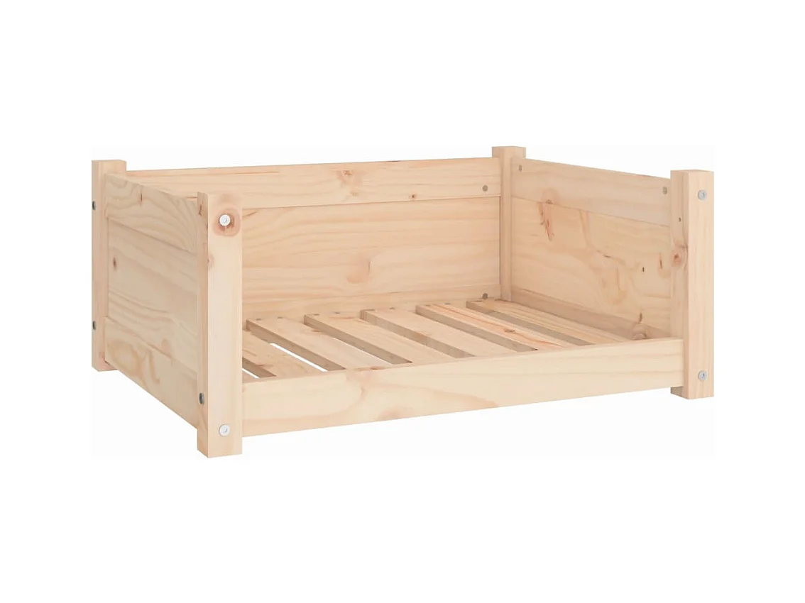 Cama para perros 65,5x50,5x28 cm de madera maciza de pino