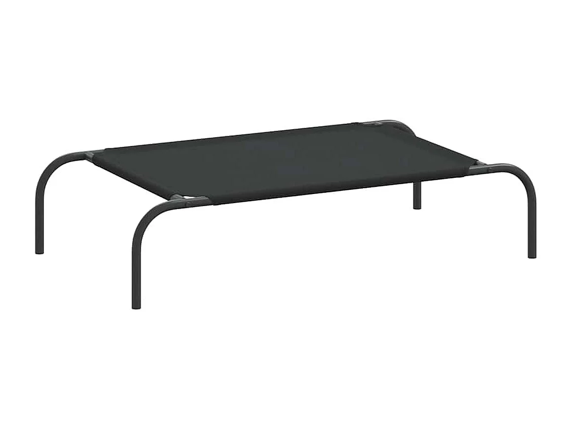 Cama elevada para perros negra 90x50x20 cm tela Oxford y acero